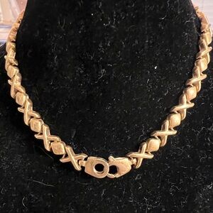 Aurafin xoxo hugs and kisses 14k gold bracelet.